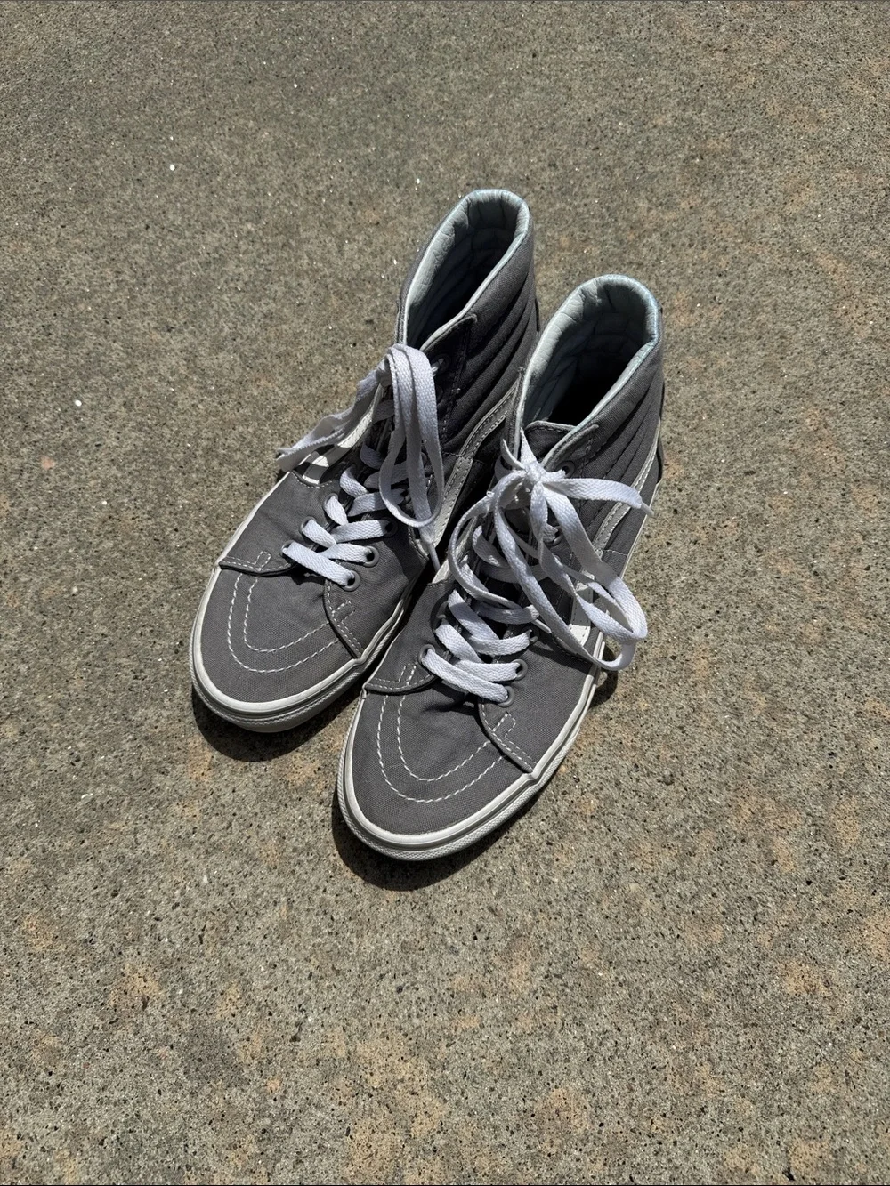 Vans Gray High-Top Sneakers with White Stripe